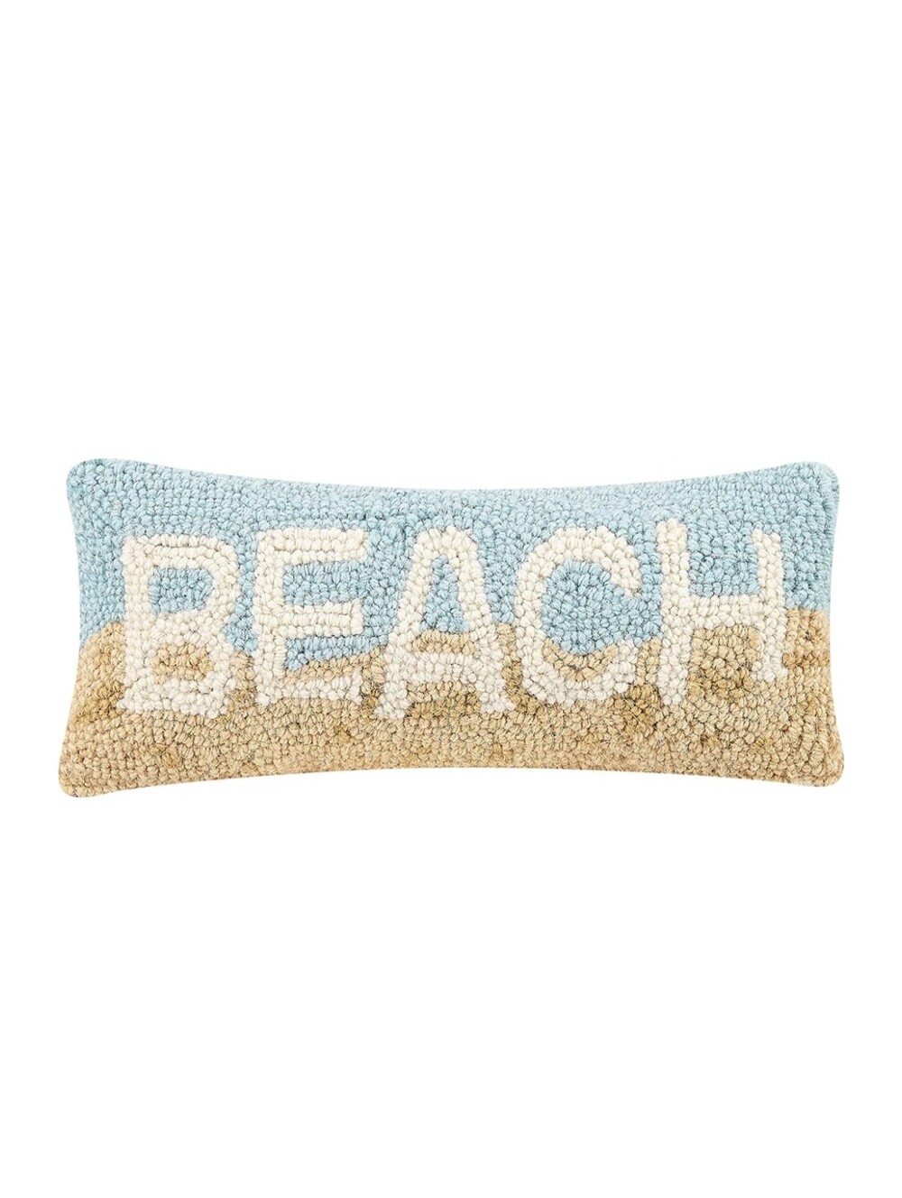 Peking Handicraft NWT 5"Wx12"L Wool & Cotton Beach Decorative Mini Throw Pillow